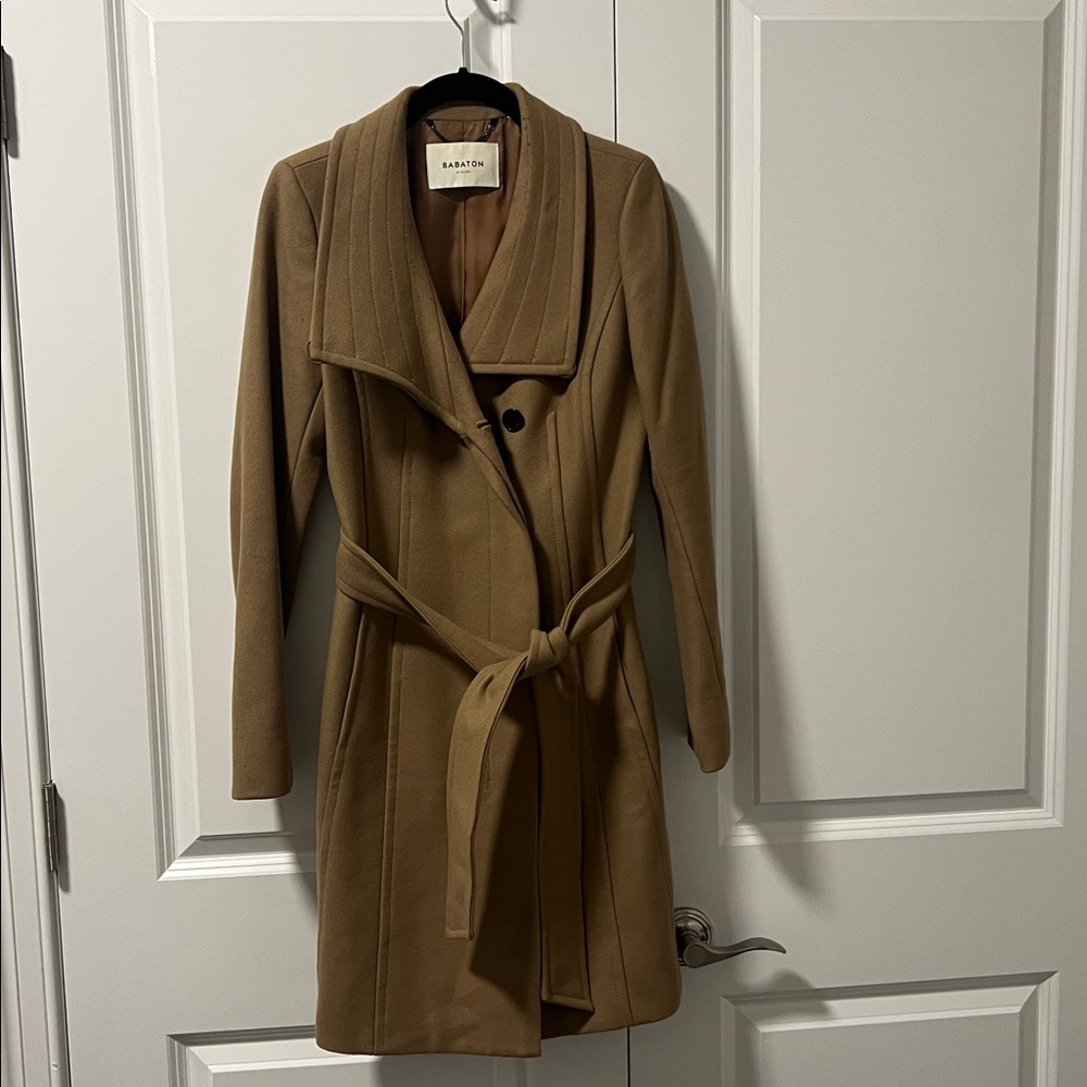 Babaton Camel Belted Outerwear